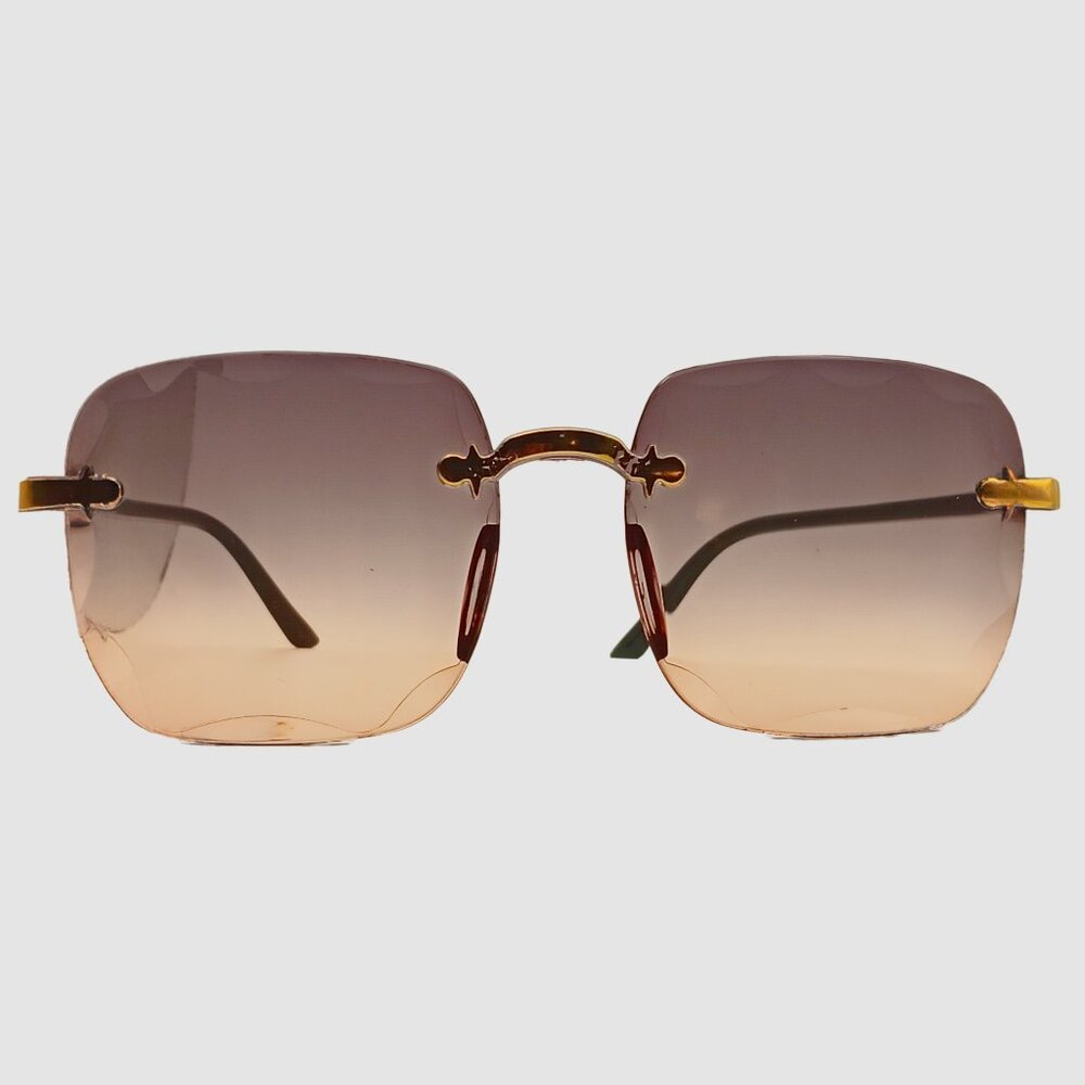 Gradient Sunset Black-to-Amber Sunglasses with Diamond Cut Lens